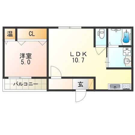 平野駅 徒歩6分 1階の物件間取画像